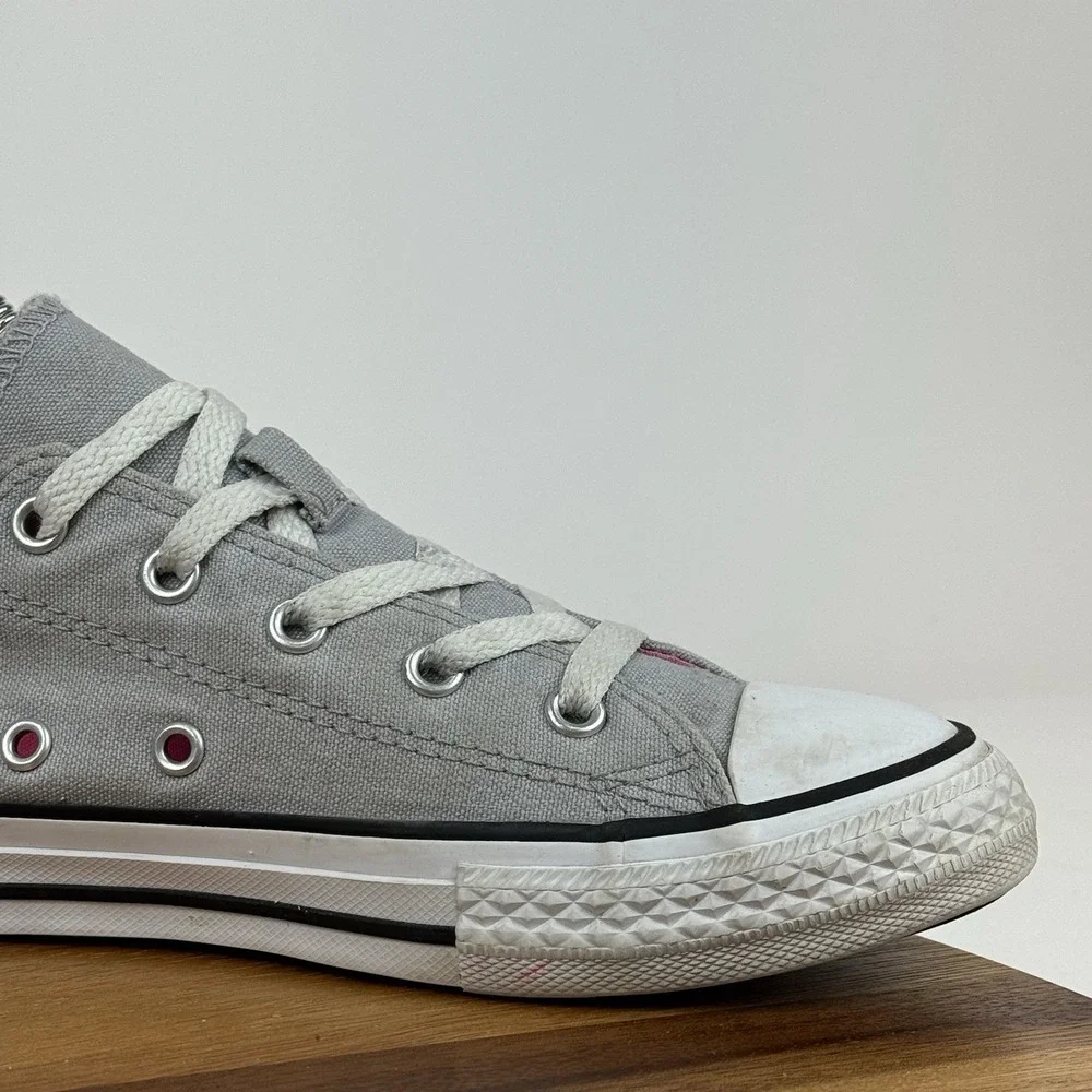 Big Kids Girls Converse CTAS Double Tongue Gray Pink Low Sneakers Shoes Size 3 Y